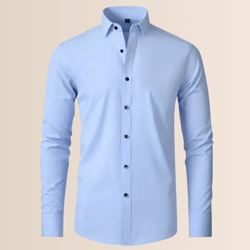 Men&#39;s White Stretch Business Shirt Wrinkle-Free Long Sleeve