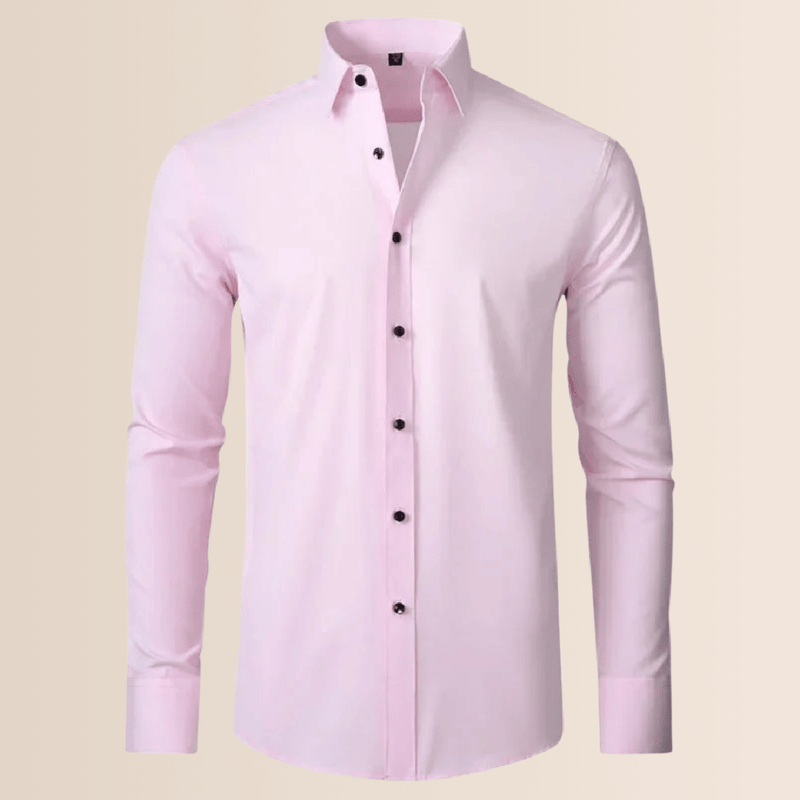 Men&#39;s White Stretch Business Shirt Wrinkle-Free Long Sleeve
