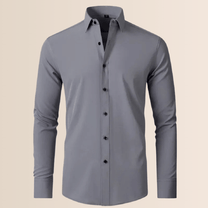 Men&#39;s White Stretch Business Shirt Wrinkle-Free Long Sleeve
