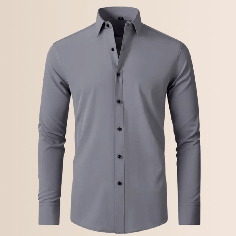 Men&#39;s White Stretch Business Shirt Wrinkle-Free Long Sleeve