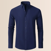Men&#39;s White Stretch Business Shirt Wrinkle-Free Long Sleeve