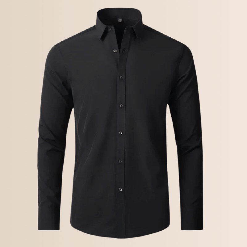Men&#39;s White Stretch Business Shirt Wrinkle-Free Long Sleeve
