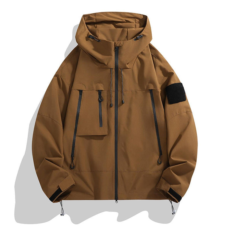 Men&#39;s Windproof Cargo Jacket With Multiple Pockets