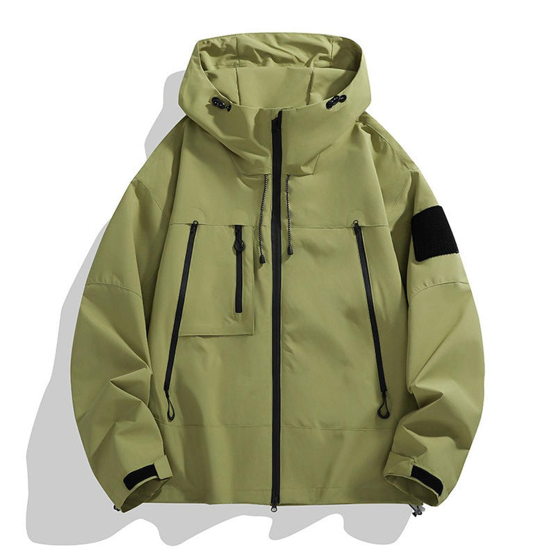Men&#39;s Windproof Cargo Jacket With Multiple Pockets