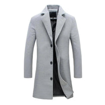 Men&#39;s Winter Coat With Notch Lapel Warm Polyester Lambswool Blend