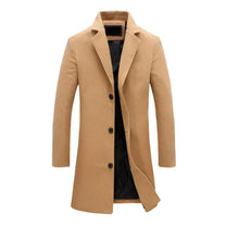 Men&#39;s Winter Coat With Notch Lapel Warm Polyester Lambswool Blend