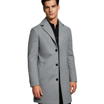 Men&#39;s Winter Coat With Notch Lapel Warm Polyester Lambswool Blend