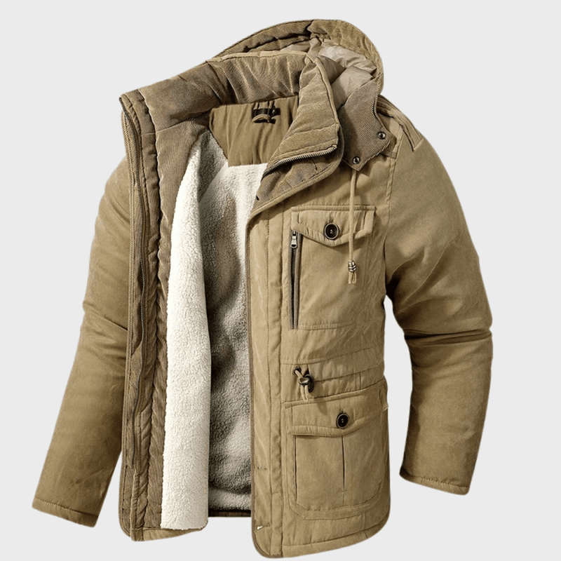 Men&#39;s Winter Jacket With Hood And Pockets