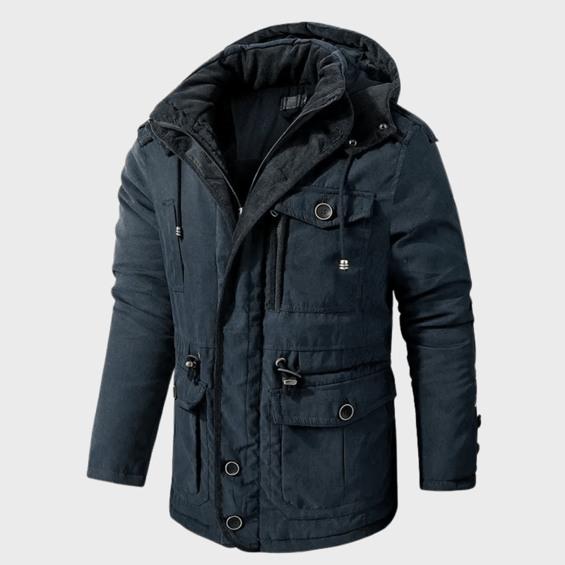 Men&#39;s Winter Jacket With Hood And Pockets