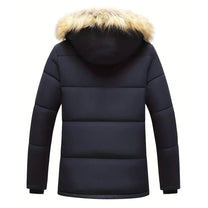Men&#39;s Winter Parka With Faux Fur Hood And Windproof Design