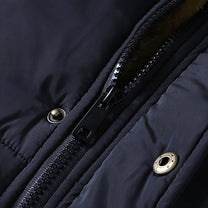Men&#39;s Winter Parka With Faux Fur Hood And Windproof Design