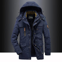 Men&#39;s Winter Parka With Fleece Lining And Faux Fur Hood