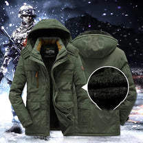 Men&#39;s Winter Parka With Fleece Lining And Faux Fur Hood