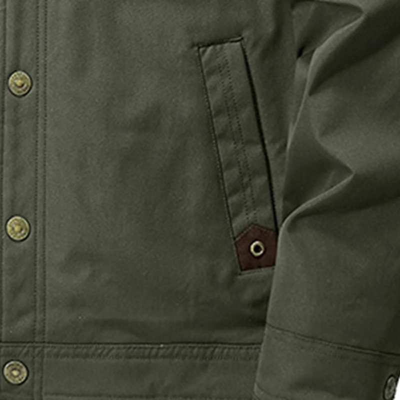 Men&#39;s Wool-Lined Outdoor Winter Jacket With Casual Hooded Collar