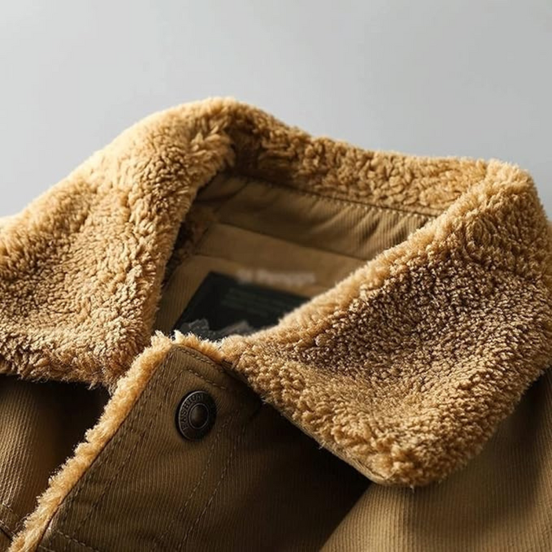 Men&#39;s Wool-Lined Outdoor Winter Jacket With Casual Hooded Collar