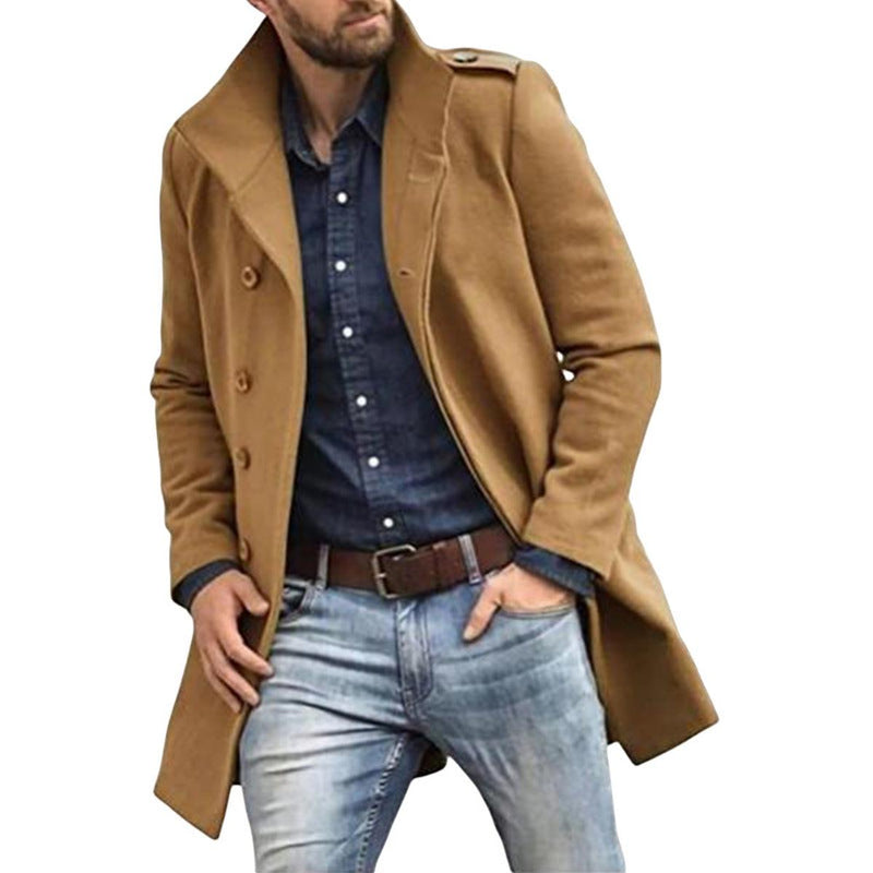 Men&#39;s Wool Trench Coat for Winter