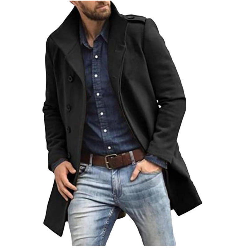 Men&#39;s Wool Trench Coat for Winter
