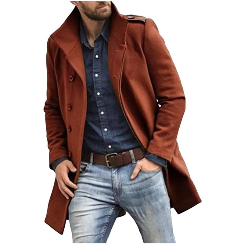 Men&#39;s Wool Trench Coat for Winter