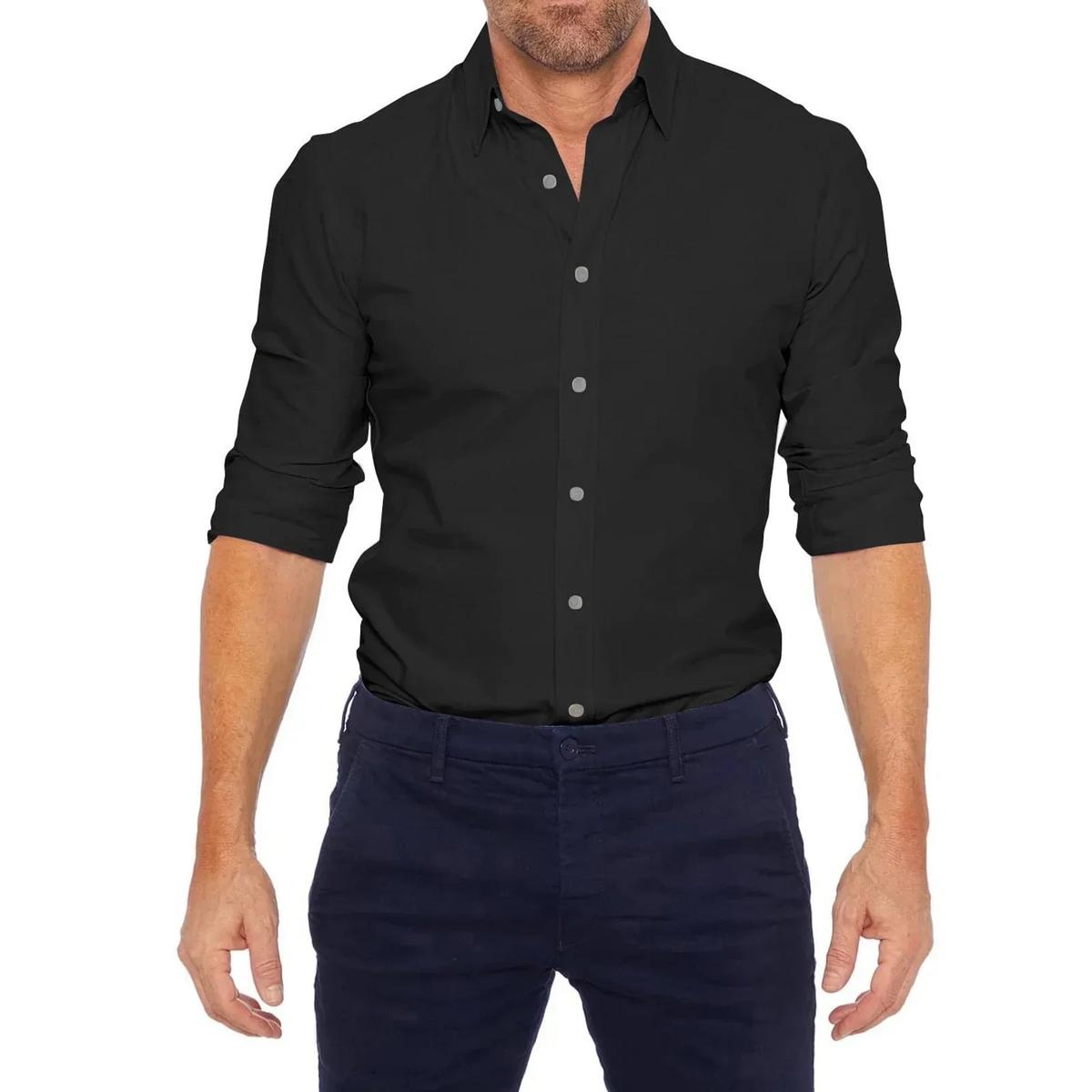 Men&#39;s Wrinkle-Free Zippered Shirt