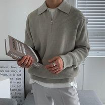 Men&#39;s Zip Collar Sweatshirt for Autumn and Winter