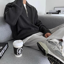 Men&#39;s Zip Collar Sweatshirt for Autumn and Winter