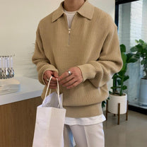 Men&#39;s Zip Collar Sweatshirt for Autumn and Winter