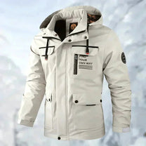 Mid-Length Hooded Outdoor Windbreaker Jacket