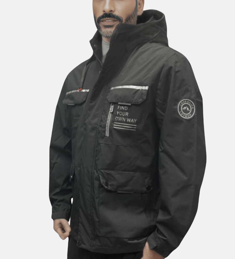 Mid-Length Hooded Outdoor Windbreaker Jacket