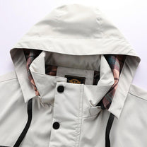 Mid-Length Hooded Outdoor Windbreaker Jacket