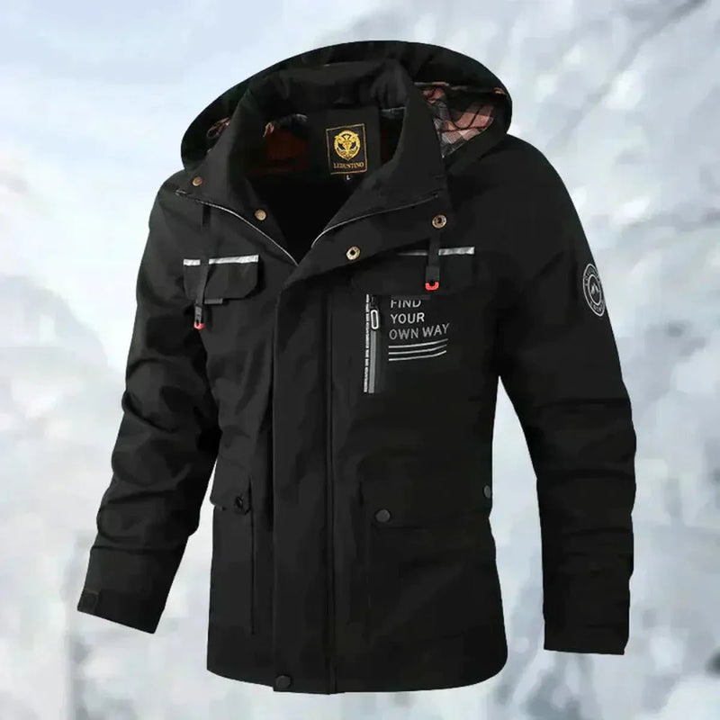 Mid-Length Hooded Outdoor Windbreaker Jacket