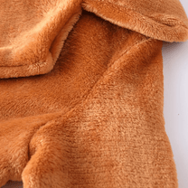 Mid-Length Plush Winter Coat With Lapel Collar And Pockets