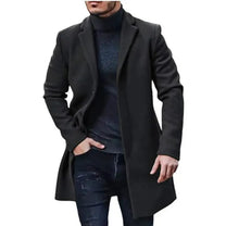Mid-Length Tailored Wool Blend Overcoat