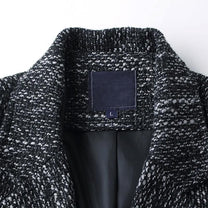 Mid-Length Tailored Wool Coat With Notched Lapel