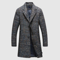 Mid-Length Tailored Wool Coat With Notched Lapel
