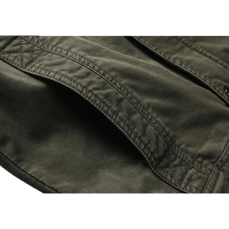 Military-Inspired Stand-Up Collar Jacket