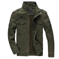 Military-Inspired Stand-Up Collar Jacket