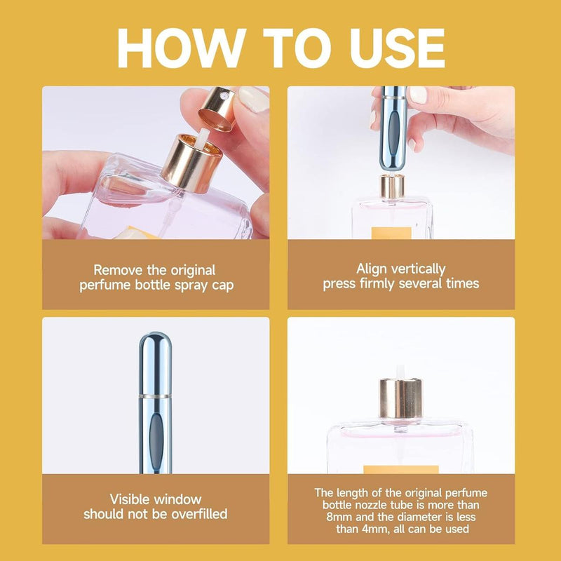 Mini Refillable Perfume Atomiser Bottles 5ml, 4-Pack