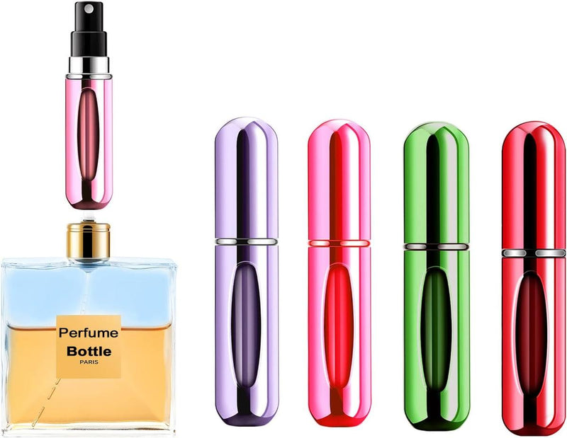 Mini Refillable Perfume Atomiser Bottles 5ml, 4-Pack