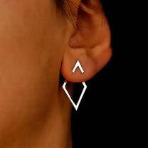 Minimalist Geometric Earrings With Diamond And Arrow Design