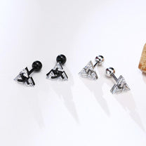 Minimalist Triangle Silver Stud Earrings