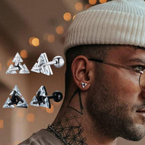 Minimalist Triangle Silver Stud Earrings