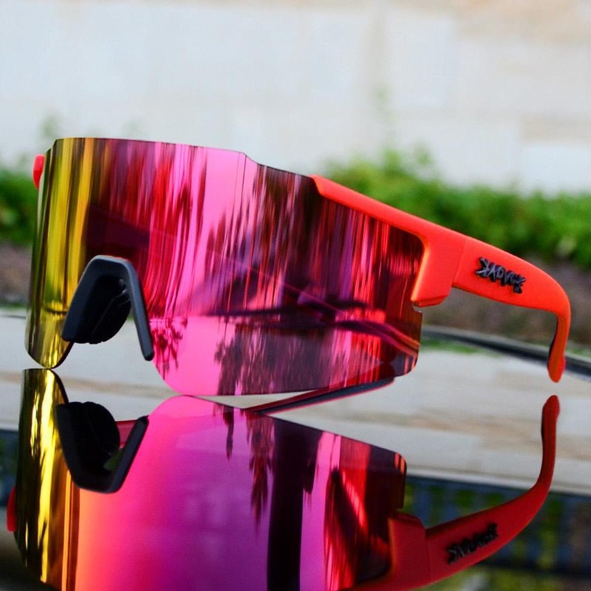 Mirrored Cycling Sunglasses With UV Protection