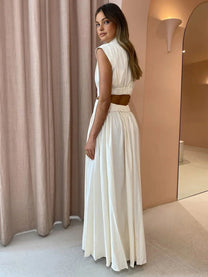 Mock Neck Cut Out Maxi Dress