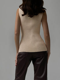 Mock Neck Rib Tank Top