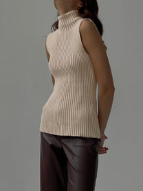 Mock Neck Rib Tank Top