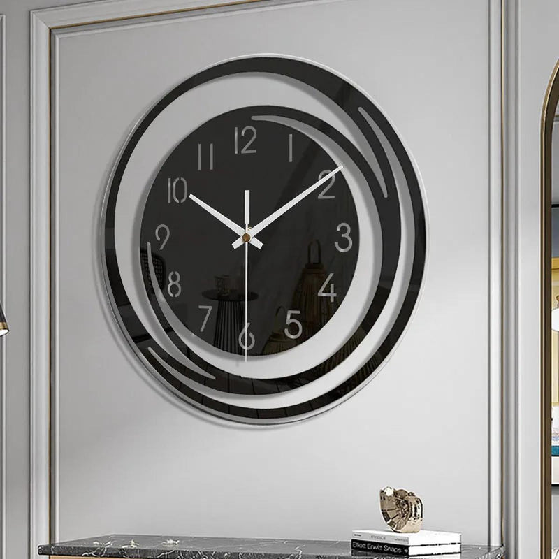 Modern Black Acrylic Wall Clock Scandinavian Design