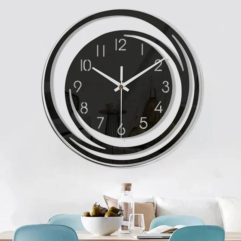 Modern Black Acrylic Wall Clock Scandinavian Design