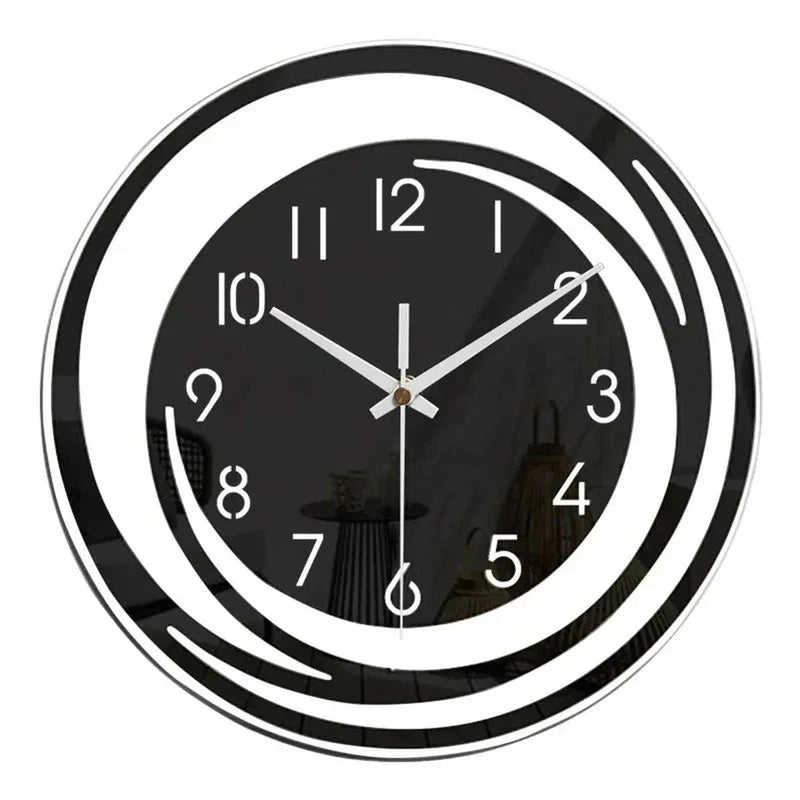 Modern Black Acrylic Wall Clock Scandinavian Design