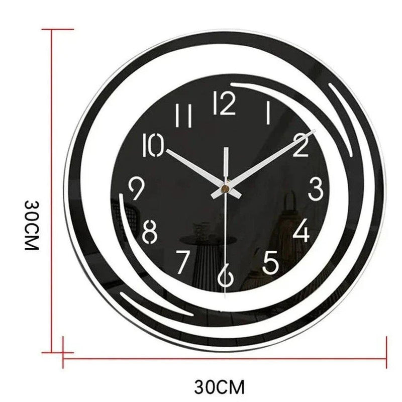 Modern Black Acrylic Wall Clock Scandinavian Design