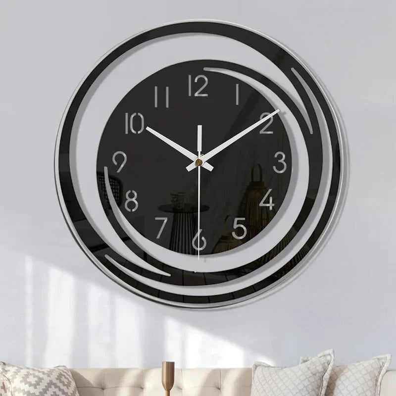 Modern Black Acrylic Wall Clock Scandinavian Design